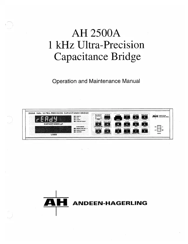 Service and User Manual AndeenHagerling AH 2500A