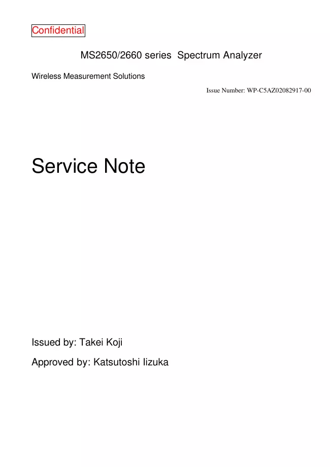 Service Manual Anritsu MS2650 Series