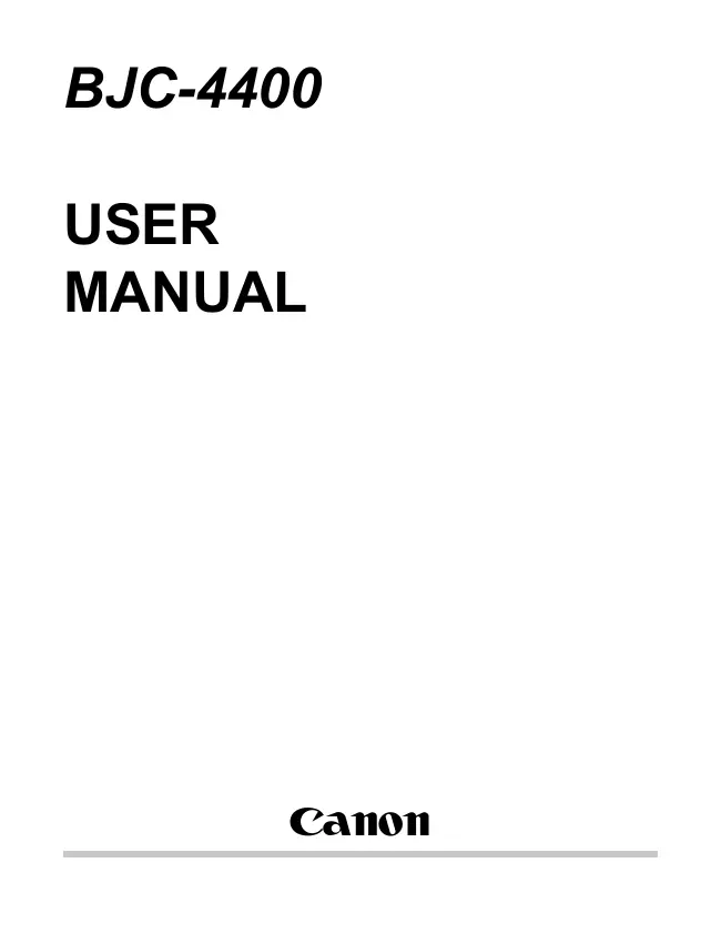 User Manual Canon BJC-4400