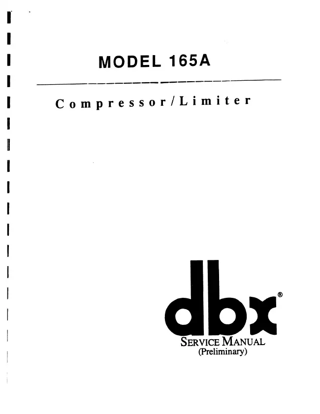 Service Manual DBX 165A