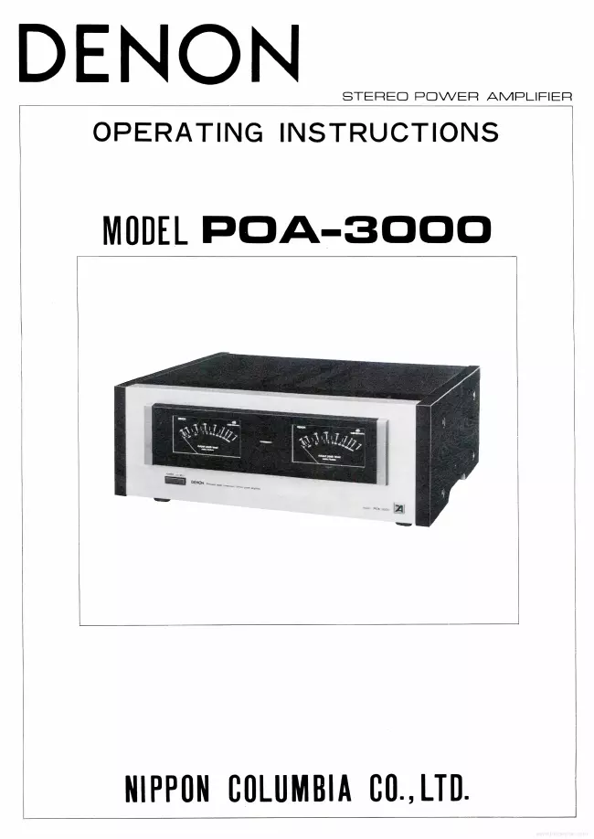 User Manual Denon POA-3000