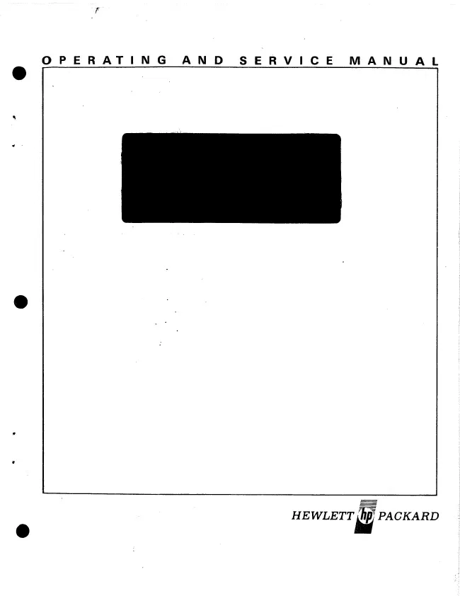 Service and User Manual HewlettPackard 4815A