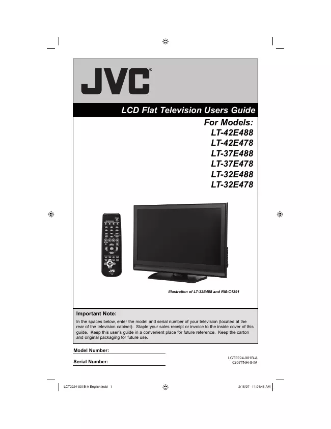 User Manual JVC LT-42E488