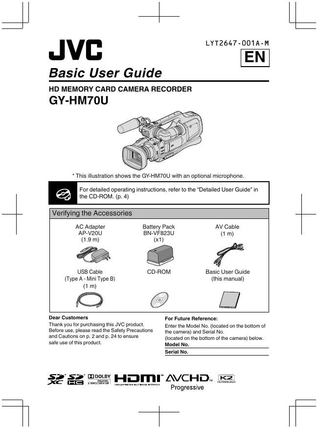 User Manual JVC GY-HM70U
