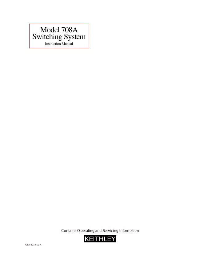 Service and User Manual Keithley 708A