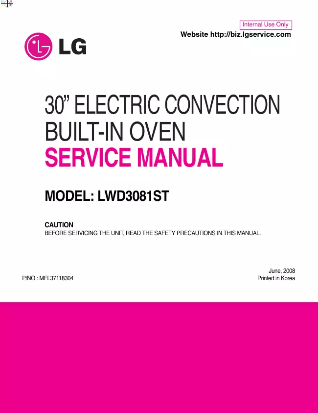 Service Manual LG LWD3081ST