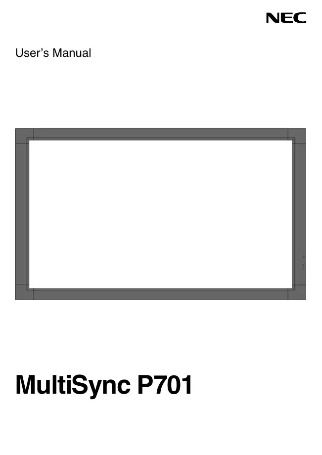 User Manual NEC MultiSyncP701