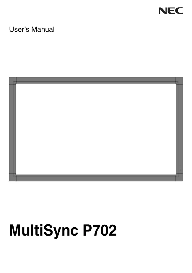 User Manual NEC MultiSyncP702