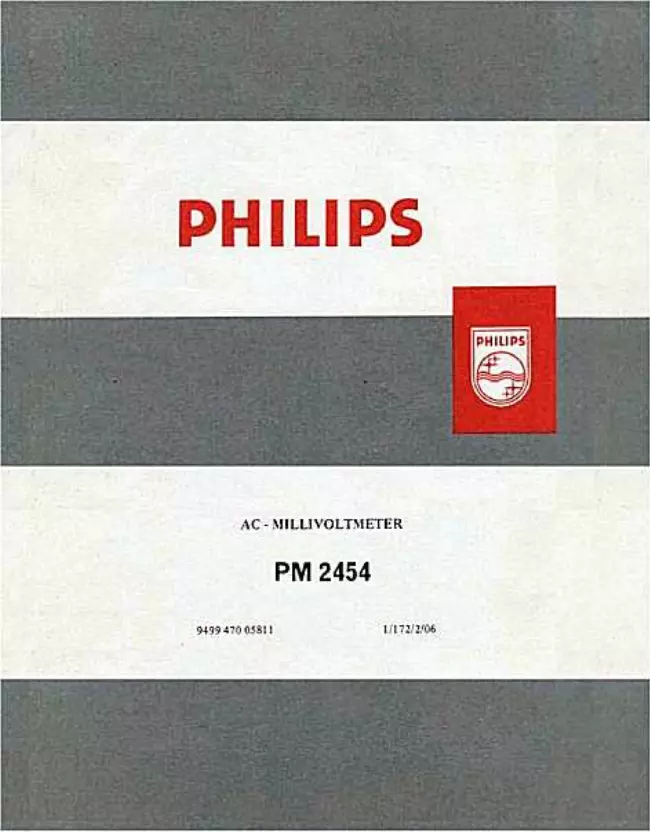 Service and User Manual Philips PM 2454
