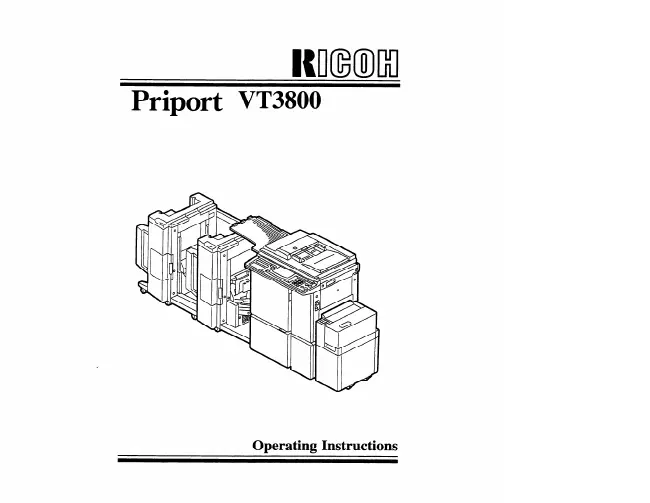 User Manual Ricoh Priport VT3800