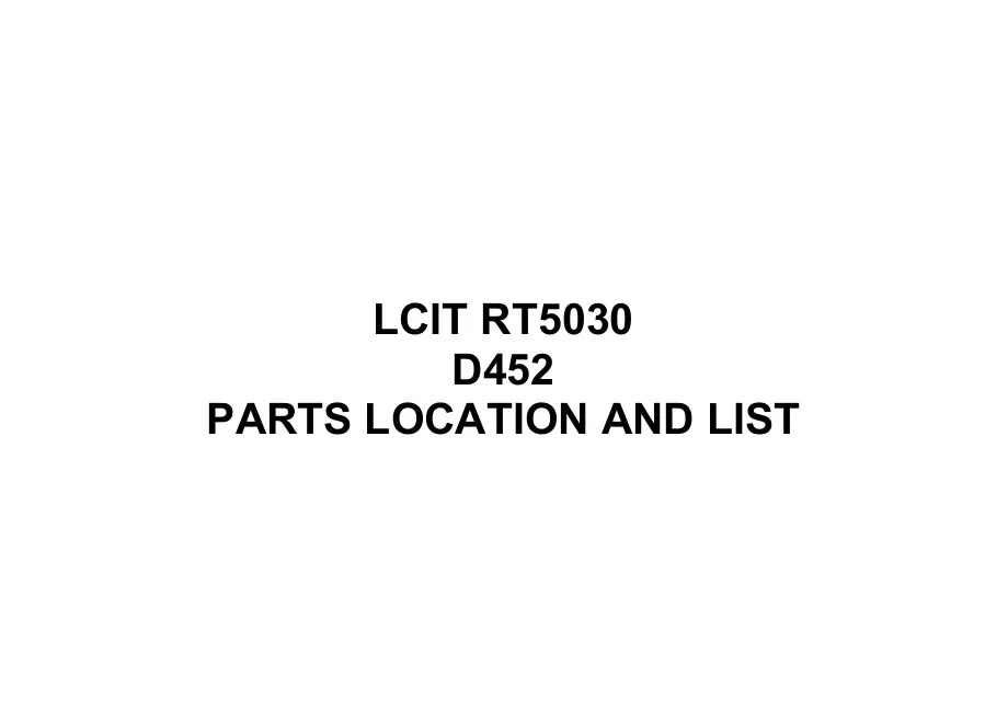 Part List Ricoh RT5030 D452