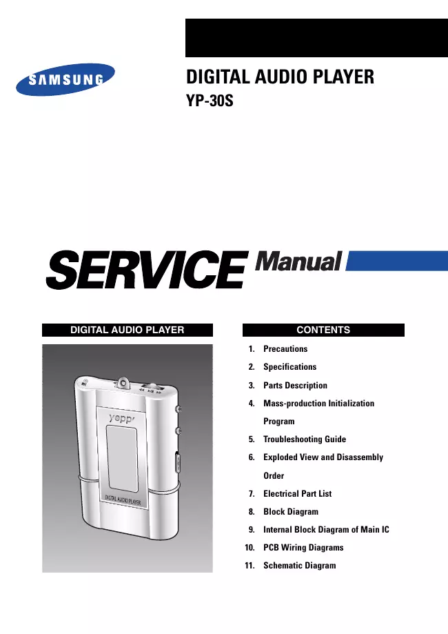 Service Manual Samsung YP-30S