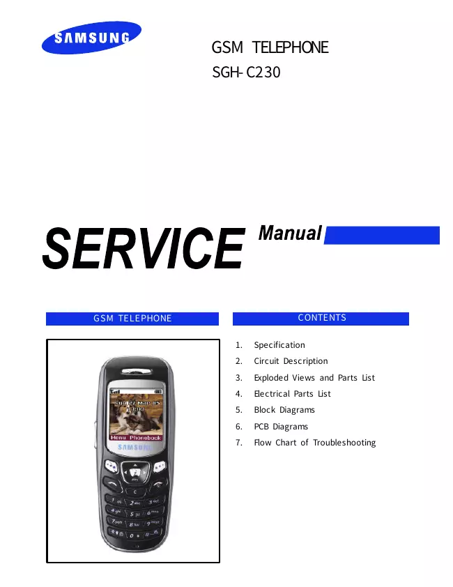 Service Manual Samsung SGH-C230