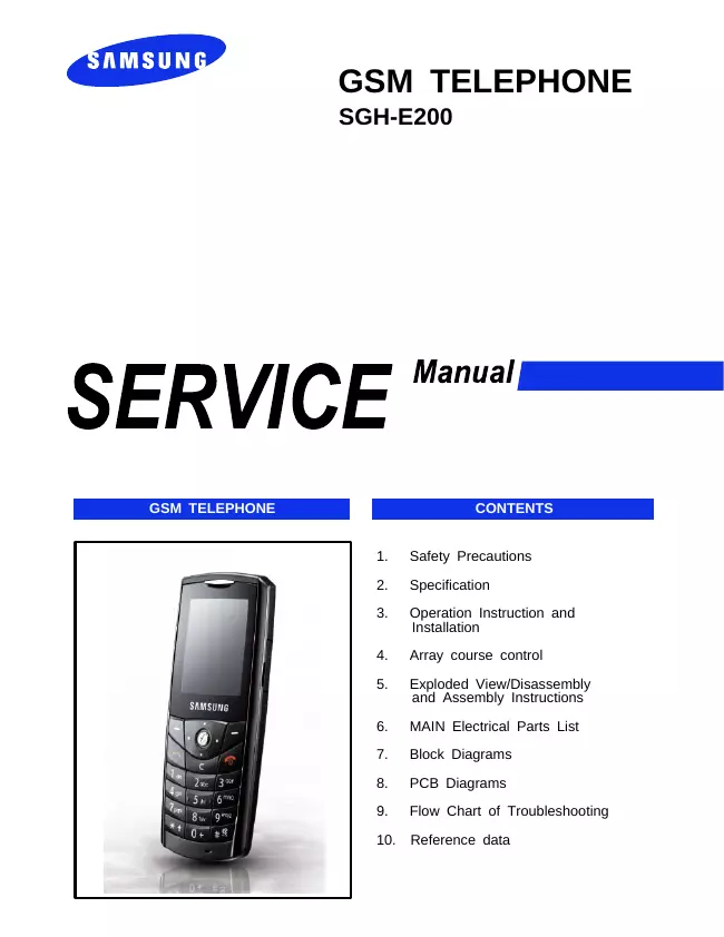 Service Manual Samsung SGH-E200
