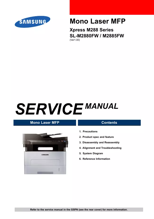 Service Manual Samsung Xpress M288 Series