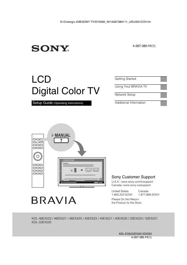 Service Manual Sony KDL-40EX520