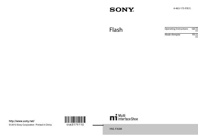 User Manual Sony HVL-F43M