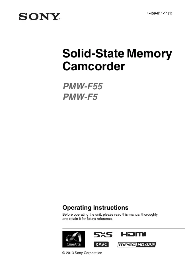 User Manual Sony PMW-F55