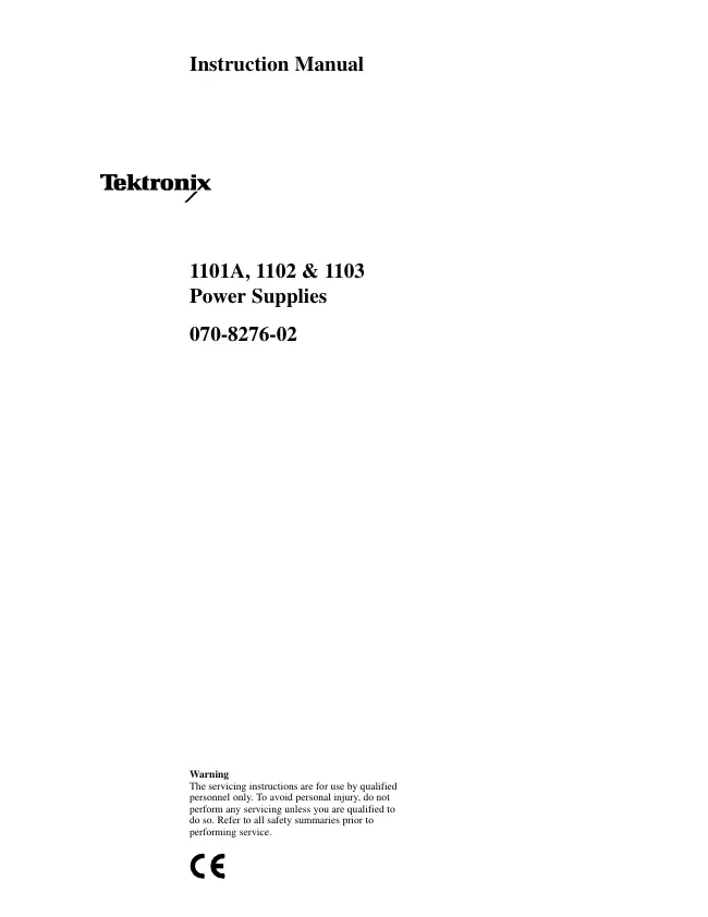 Service and User Manual Tektronix 1101A