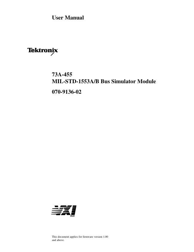 User Manual Tektronix 73A-455