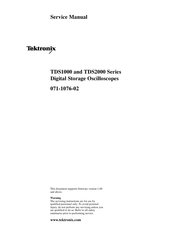 Service Manual Tektronix TDS2024