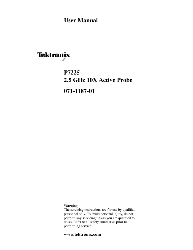 User Manual Tektronix P7225