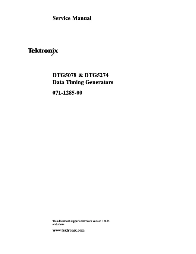 Service Manual Tektronix DTG5078