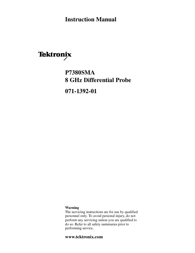 User Manual Tektronix P7380SMA