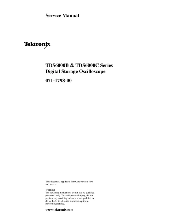 Service Manual Tektronix TDS6000B