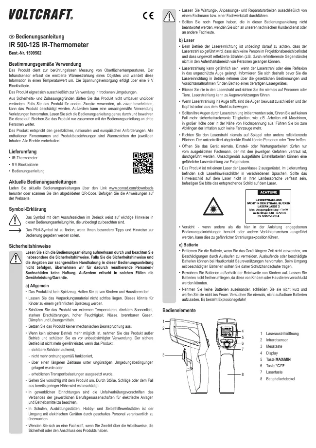 User Manual Voltcraft IR 500-12S