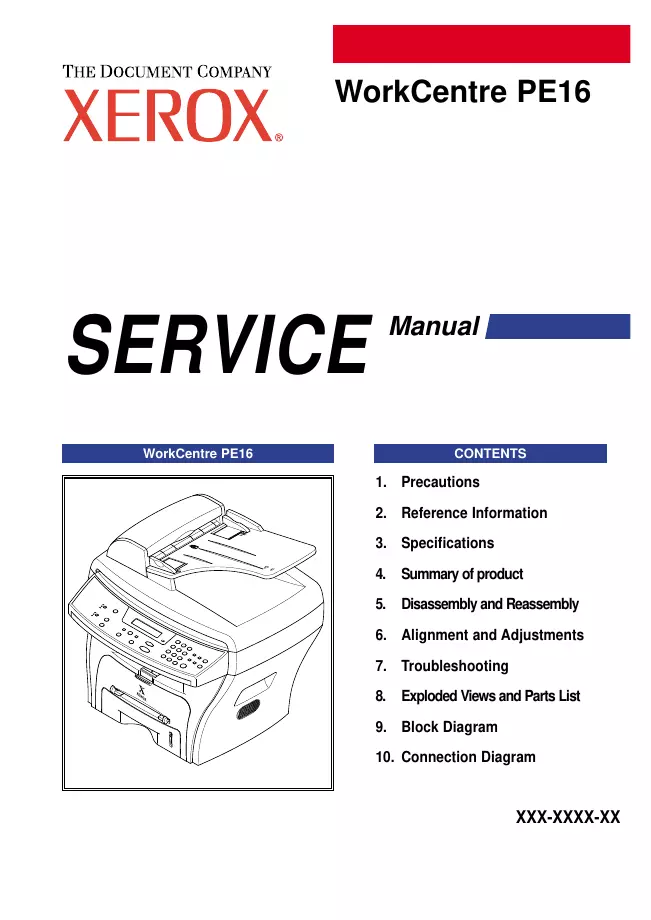 Service Manual Xerox WorkCentre PE16