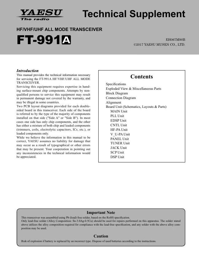 Service Manual Yaesu FT-991A