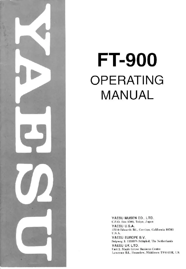 User Manual Yaesu FT-900