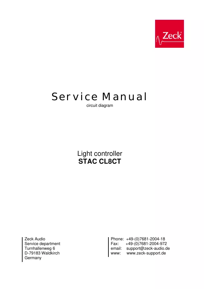 Cirquit Diagram Zeck STAC CL8CT